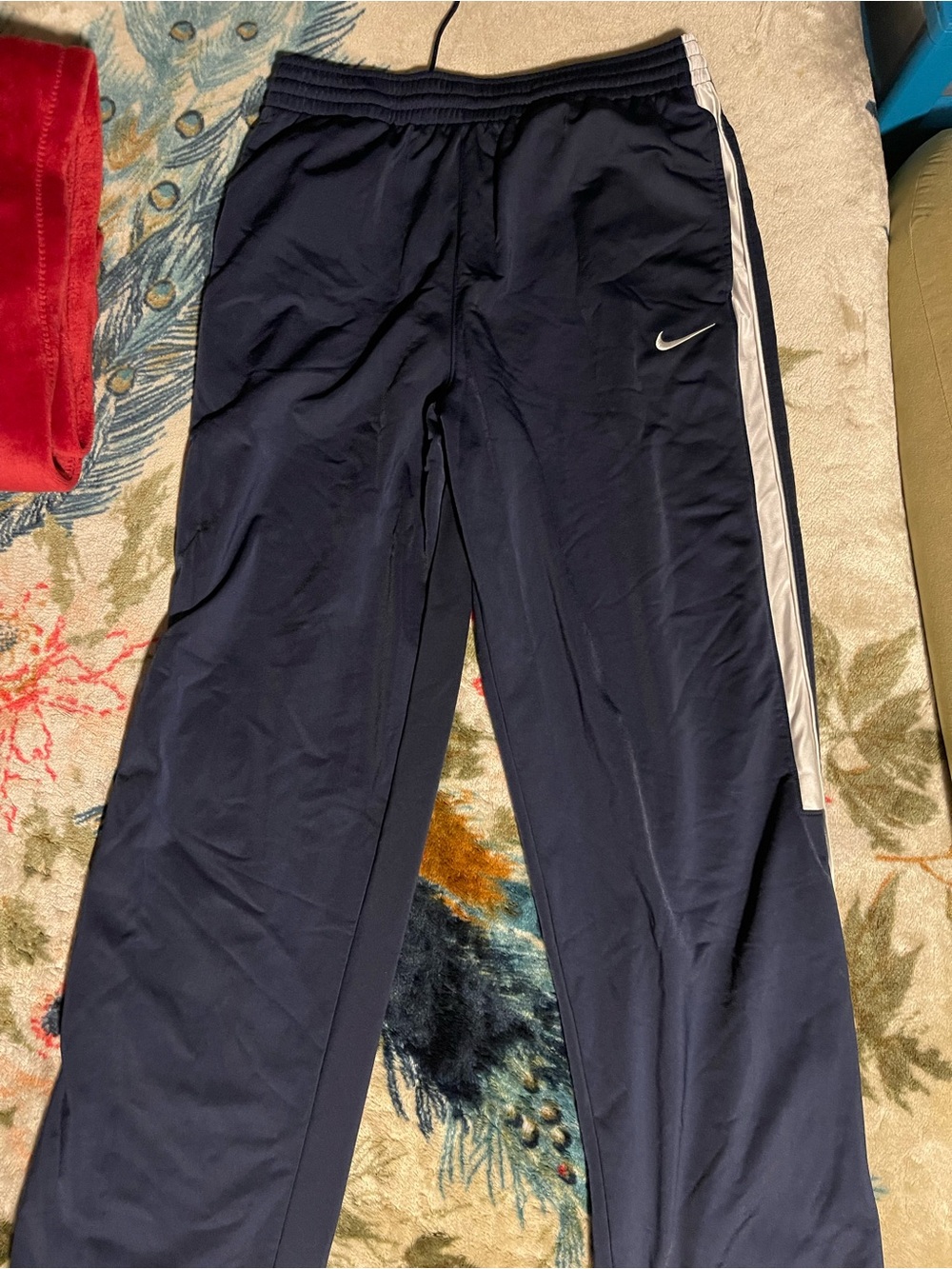 Nike Navy Sweatpants with White Side Stripe